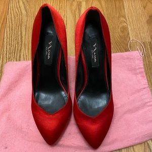 Nina Rinalda Platform Dress Pump Red 9.5M